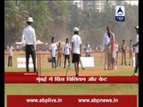 Duchess of Cambridge Kate Middleton plays cricket with children in Mumbai