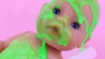 Baby Born Slime Bath - Doll bathes in green Slime | Doll in Slime Bath