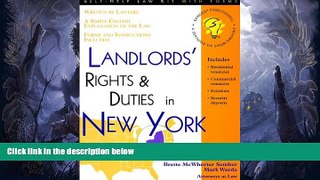 Buy  Landlords  Rights and Duties in New York (Self-Help Law Kit With Forms) Mark Warda  Book