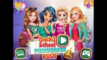 Disney Princess Elsa Jasmine Belle Aurora Back To School Rush - Dress Up Game