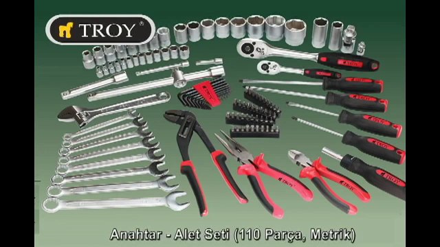 TROY 21910 Profesyonel Lokma Anahtar Alet Seti 110 Parça, Metrik[720P]