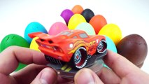 Learn Colors with Play Doh Surprise Eggs Mcqueen Spot Minnie Mickey Baymax Frozen Nemo Maleficent