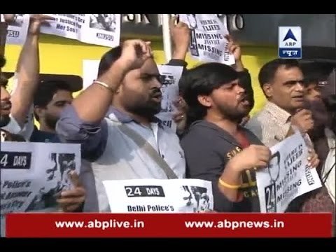 Missing Najeeb Ahmad: JNU students protest outside Delhi police headquarters