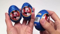 3 Mickey Mouse Kinder Surprise Eggs Unwrapping - Zaini Surprise Egg