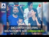In Graphics: This is how Dhoni enjoyed an ISL match with his daughter Ziva and wife Sakshi