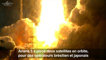 Ariane 5 a lancé deux satellites pour le Brésil et le Japon