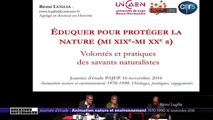 Rémi Luglia. Animation nature et environnement 1970-1990