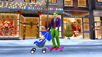 Joker Funny Prank Little Boy | Spiderman Hulk Power Wheels Car Chase | Spiderman Nursery Rhymes