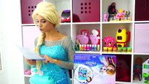 Frozen Elsa Ice Cream Machine! Disney Toys w Princess & Spiderman IRL