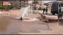 بالفيديو..بالصور.. انفجار ماسورة مياه إطفاء رئيسية بالعاشر من رمضان