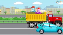 The Police Car and Construction Trucks: The Truck and The Crane - Cars & Trucks Cartoons Episode 75
