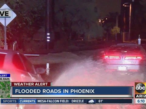 Roadway flooded near 27th Ave and Dobbins