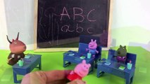 ❤ Peppa Pig ❤ ABC   Math Classroom Toy Set Miss Gazelle Danny Dog Juguetes Peppa Colegio Matematica