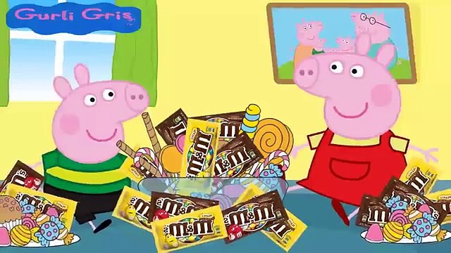 Gurli Gris Dansk eat so many candies M&M! Superhero Finger Family Song and Nursery Rhymes Episodes