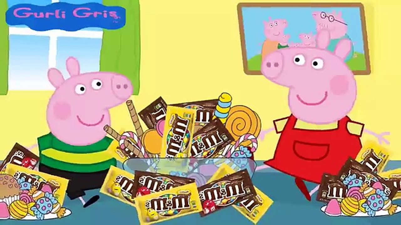 Gurli Gris Dansk eat so many candies M&M! Superhero Finger Family Song and Nursery Rhymes Episodes