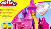 Play Doh Sparkle Prettiest Princess Castle Disney Belle Cinderella Aurora Playdough Dresses Playset