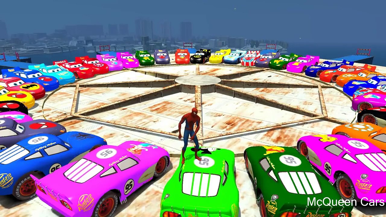 Mcqueen cars with nursery rhymes song and spiderman frozen minion mickey mouse anna elsa