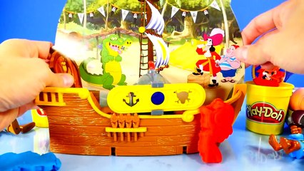 NEW Play Doh Jake And The NeverLand Pirates Adventure Ship Playdough Surprise Eggs