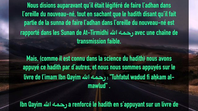 Il n’est pas légiféré de faire l’adhan dans l’oreille droite du nouveau-né, encore moins l’iqama dans l’oreille gauche