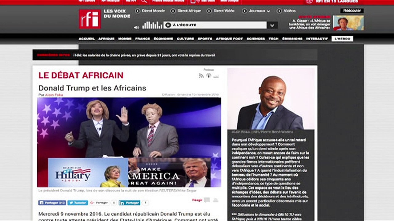 REPLAY - DONAL TRUMP ET LES AFRICAINS dans KOUTHIA SHOW du 22 Décembre 2016