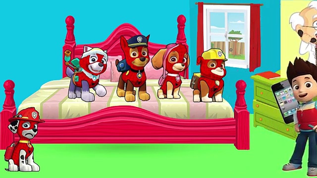 5 Little Paw Patrol SPIDERMAN Jumping on the Bed - 5 LITTLE MONKEYS PAW PATROL SONGS For Kids