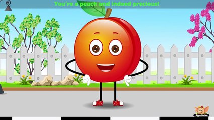 Peach Fruit Rhyme for Children, Peach Cartoon Fruits Song for Kids