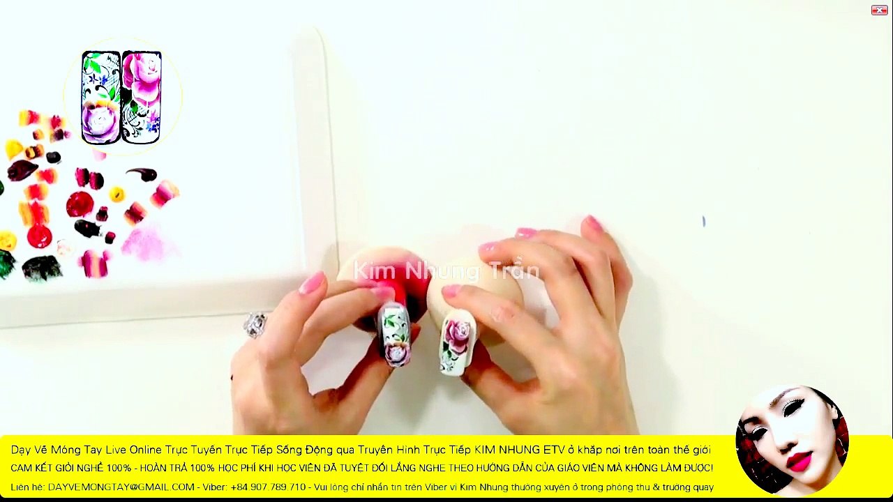 4 Dạy Vẽ Móng Tay 4 – KIM NHUNG ETV dạy vẽ móng online – mẫu nail đẹp ❤ 01