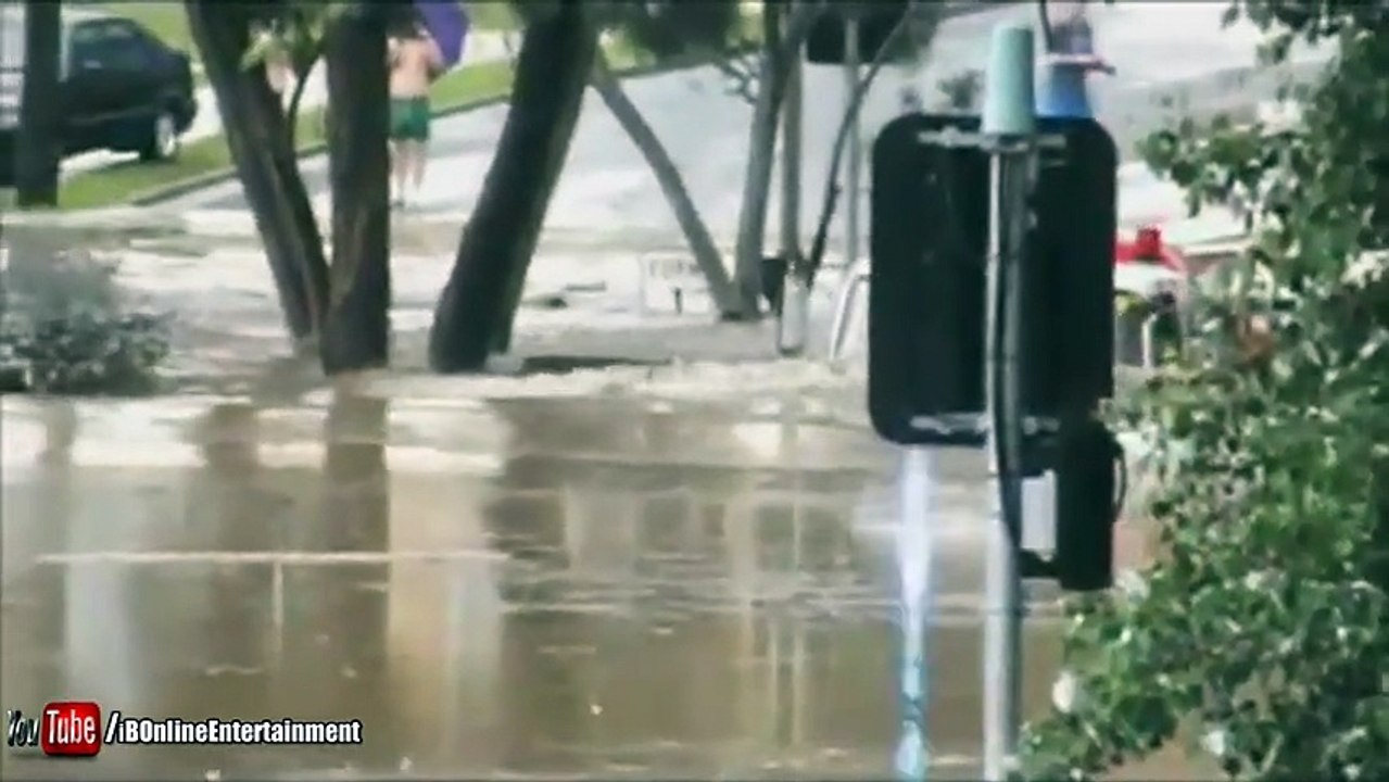 Fire Truck Drives Through 11ft Flood - Funny Videos at Videobash