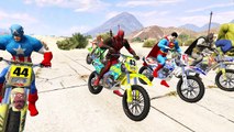 Motorbike Cars for Kids in Spiderman Cartoon with Superheroes & Nursery Rhymes Songs