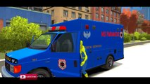 COLORS CARS AMBULANCE & Spiderman Cartoon COLORS & Song for Children with Action Nursery Rhymes