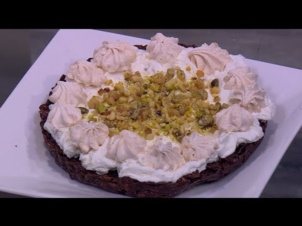 تشيز كيك بالمارينج و المكسرات | غادة جميل
