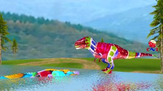 Rainbow Colors Dinosaurs Cartoons For Children | Dinosaurs Movie Fighting | Dinosaurs Epic Battle