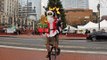Unicycling Santa Plays 'Ode to Joy' on Flaming Bagpipes