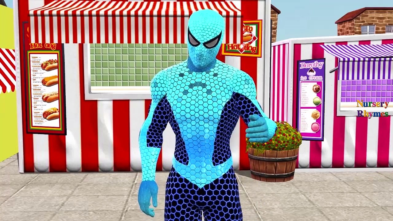 Spiderman Captain America Dinosaurs Cartoons Singing Hot Cross Buns Children Nursery Rhymes