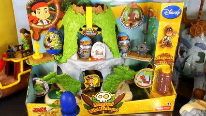 Jake And The Neverland Pirates Full Playset Magical Tiki Hideout + Play Doh & Kinder Surprise Eggs