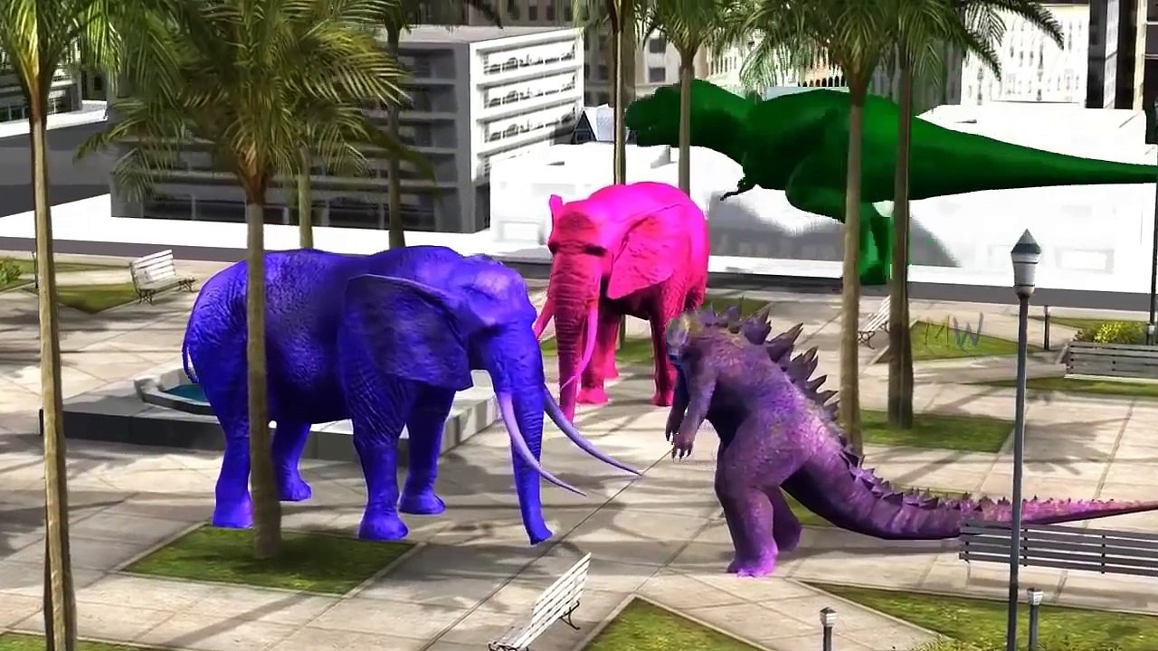 Spiderman Dinosaur Vs Gorilla Fight 3D Elephant Gorilla Vs Spiderman Dinosaurs Cartoons For Children