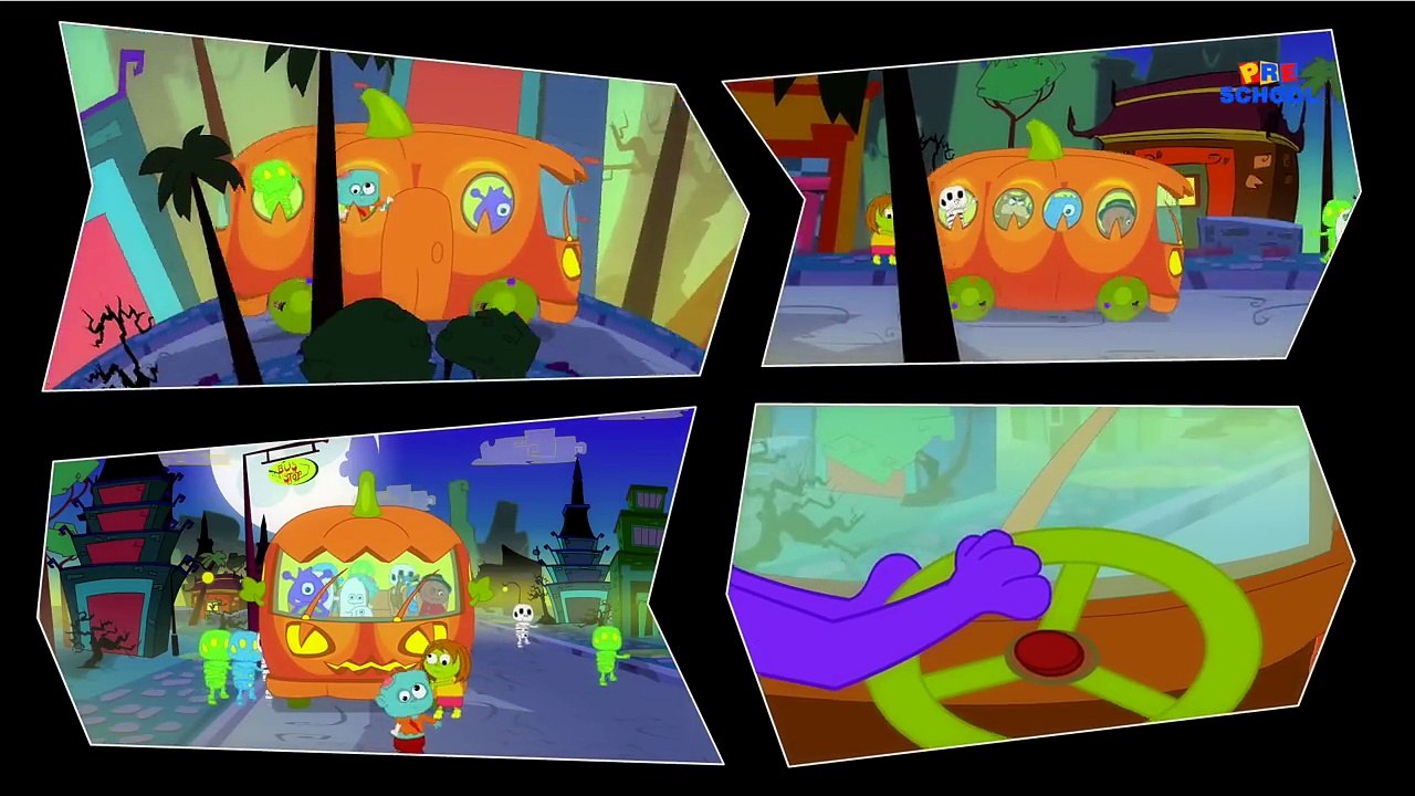 pumpkin wheels on the bus | scary rhymes | kids songs | nursery rhymes | baby videos