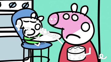 Coloring Peppa Pig Book Coloring Peppa Pig Peppa pig feeding baby Alexander