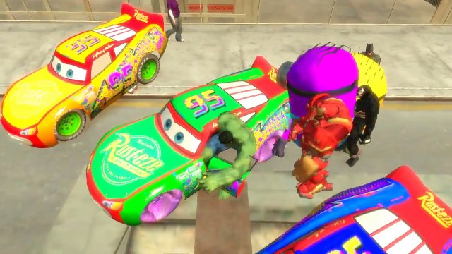 Finger Family Minions & Hulk & Venom & Yellow Spiderman & Batman Nursery Rhymes Lightning McQueen