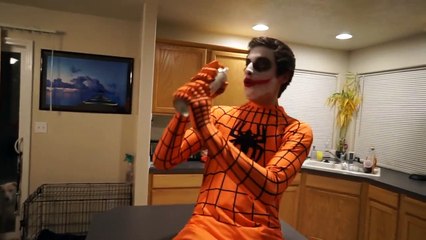 Orange Spiderman vs Twin Joker vs Bad Scary Clown In Real Life Superhero Movie-g4I8h2f3Jbw