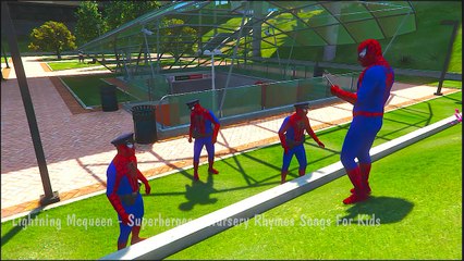 Spiderman Trains and Green Helicopter for Kids Fun Video with Nursery Rhymes Songs for Children