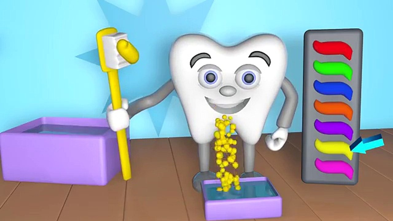 Learn Colors Teeth Brush 3D | Teach Colours Baby Children Kids Video by Animated Surprise Eggs TV