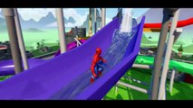 [ Lightning McQueen ] Spiderman saves Donald Duck and Lightning McQueen from jail!! Water slides Pla