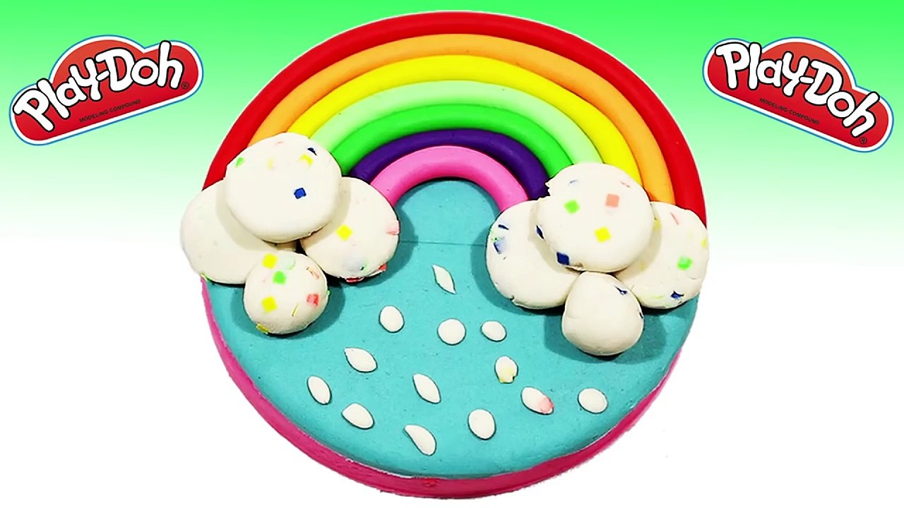 play doh cake cloud - creations rainbow cake colorful with peppa pig toys funny