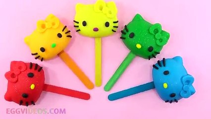 Play Doh Hello Kitty Lollipops Finger Family Song Nursery Rhymes Learn Colors