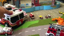 Toy Trucks - FIRE TRUCKS For Kids - FAST LANE Fire Truck Shoots Water - Fire Engine Toys Collection