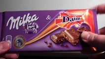 Milka Daim tasting, sweets, chocolate, candy tasting