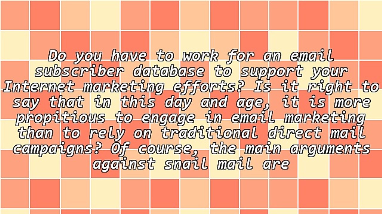 Email Database - Building Block of Strong Internet Marketing