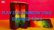 Play Doh Rainbow Cake Surprise | Spiderman, Frozen, Angry Birds & Shopkins Surprises | ABC Unboxing