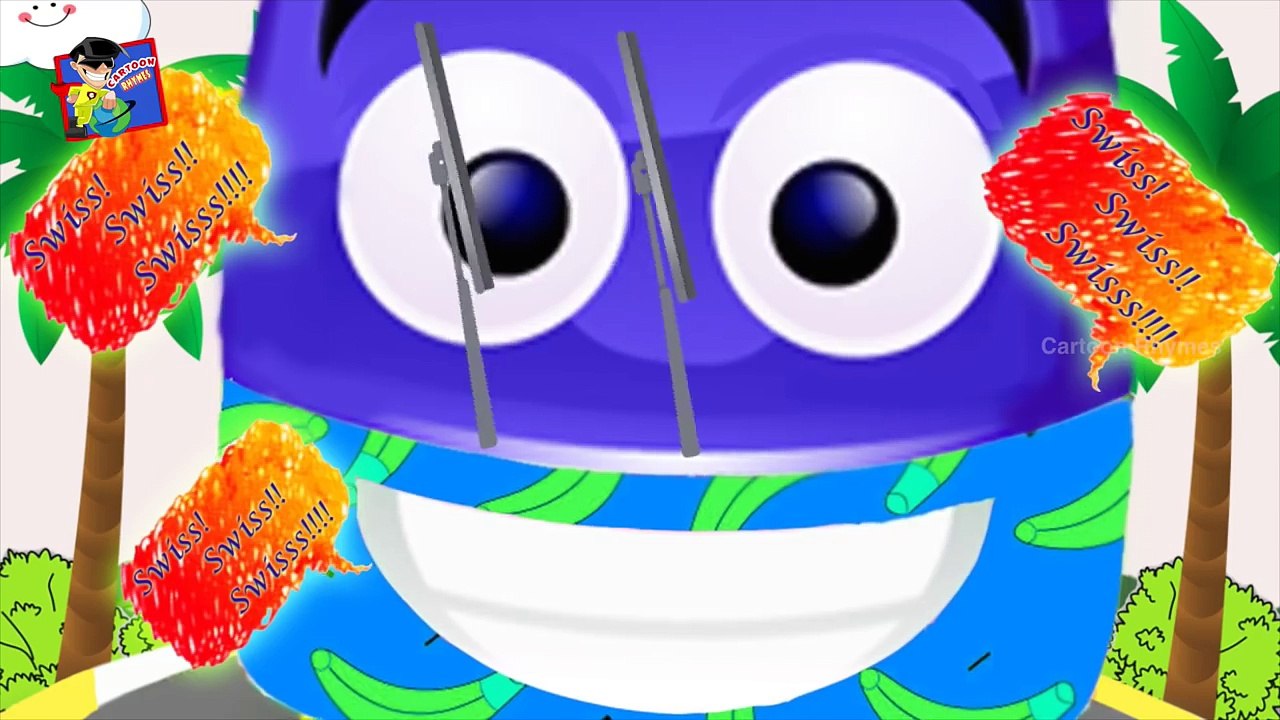 Wheels On The Bus Go Round And Round | Funny Wheels on the Bus Banana Fruits Song
